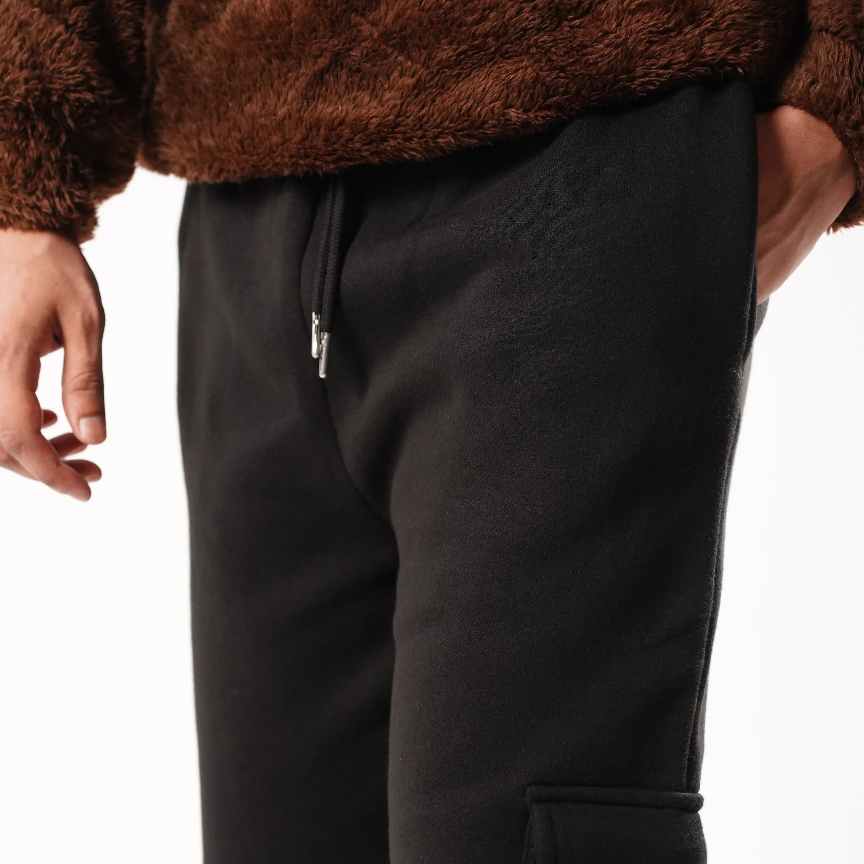 Black Cargo Trousers (Fleece) - Image 10