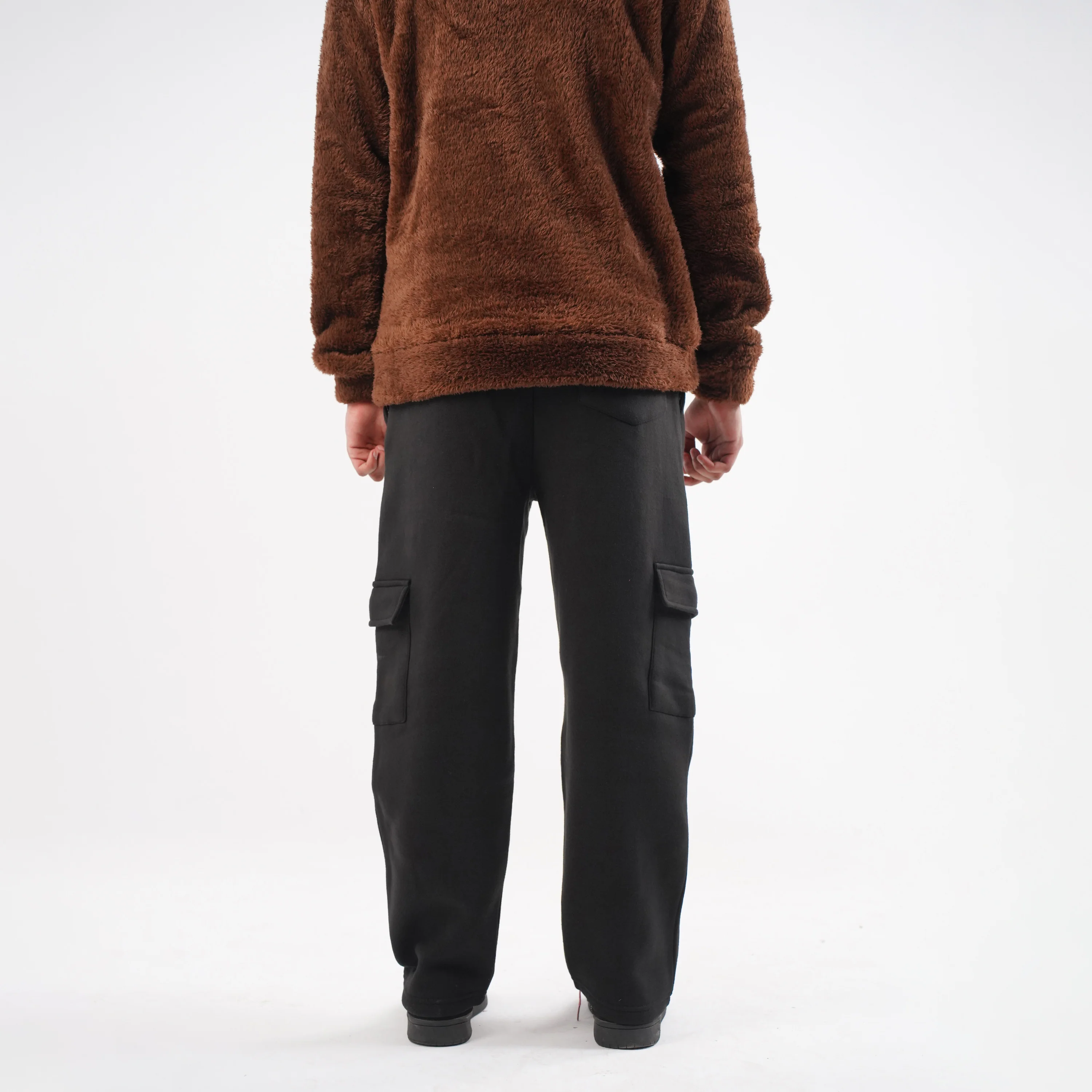 Black Cargo Trousers (Fleece) - Image 5
