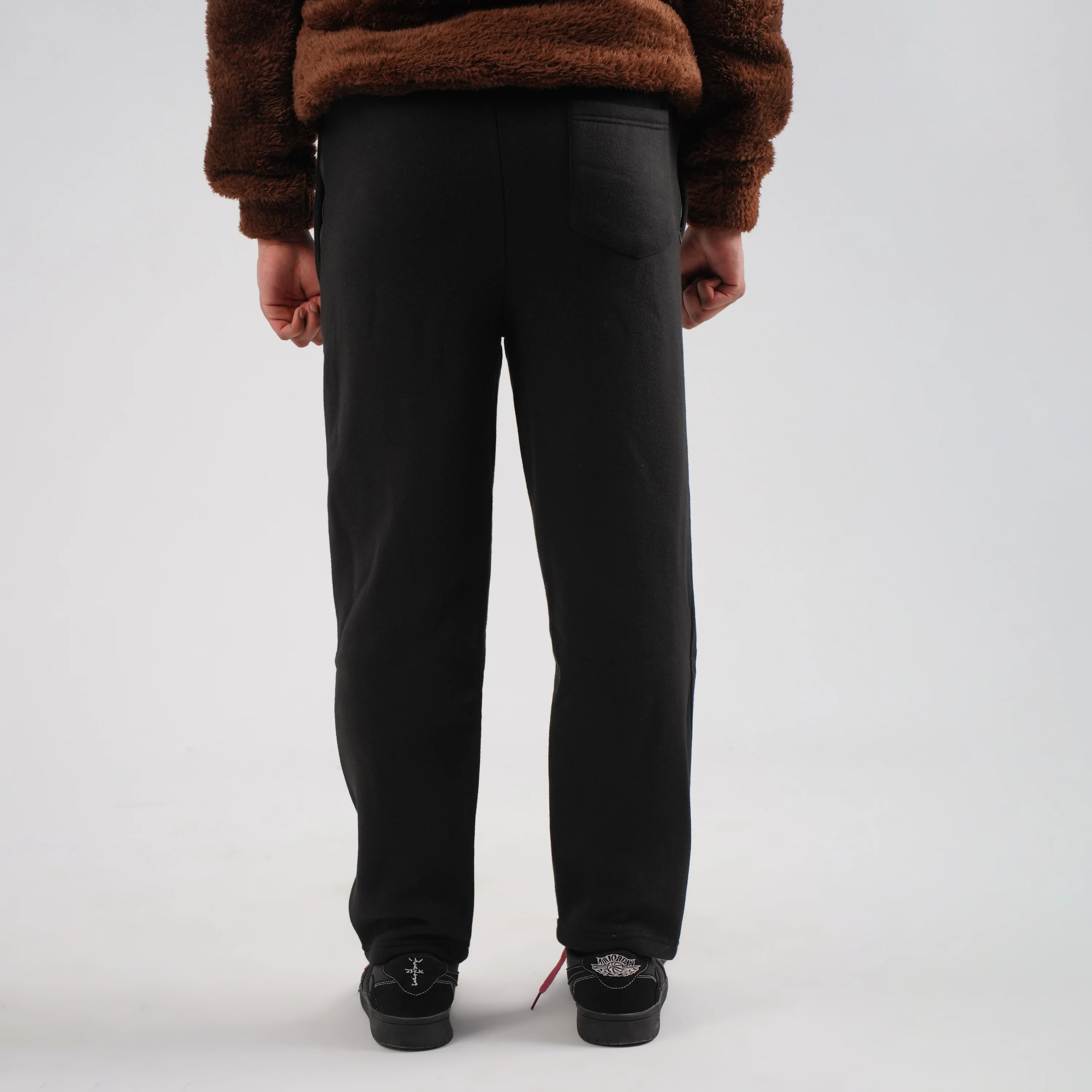 Black Pleated Trousers (Fleece) - Image 4