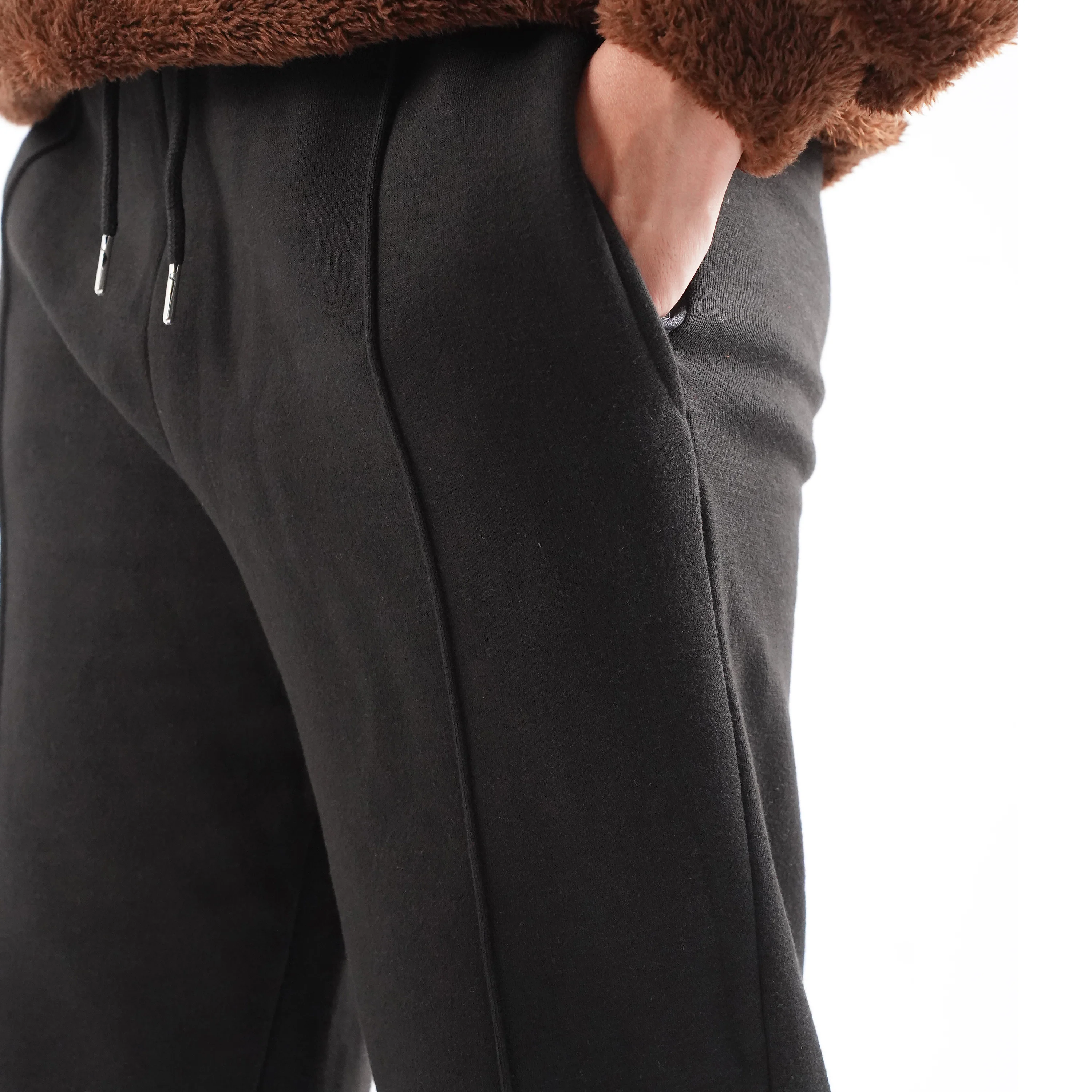 Black Pleated Trousers (Fleece) - Image 6