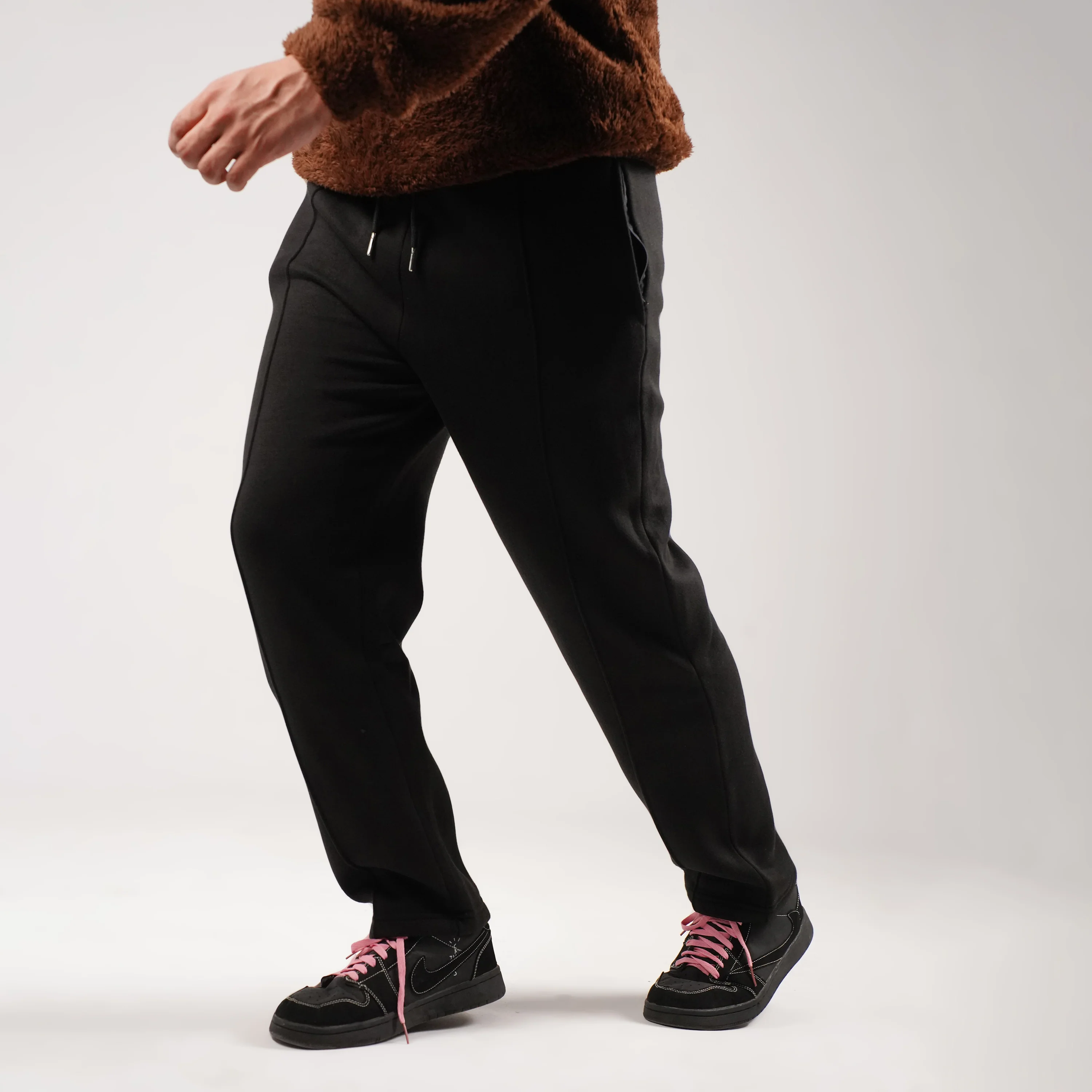 Black Pleated Trousers (Fleece) - Image 7
