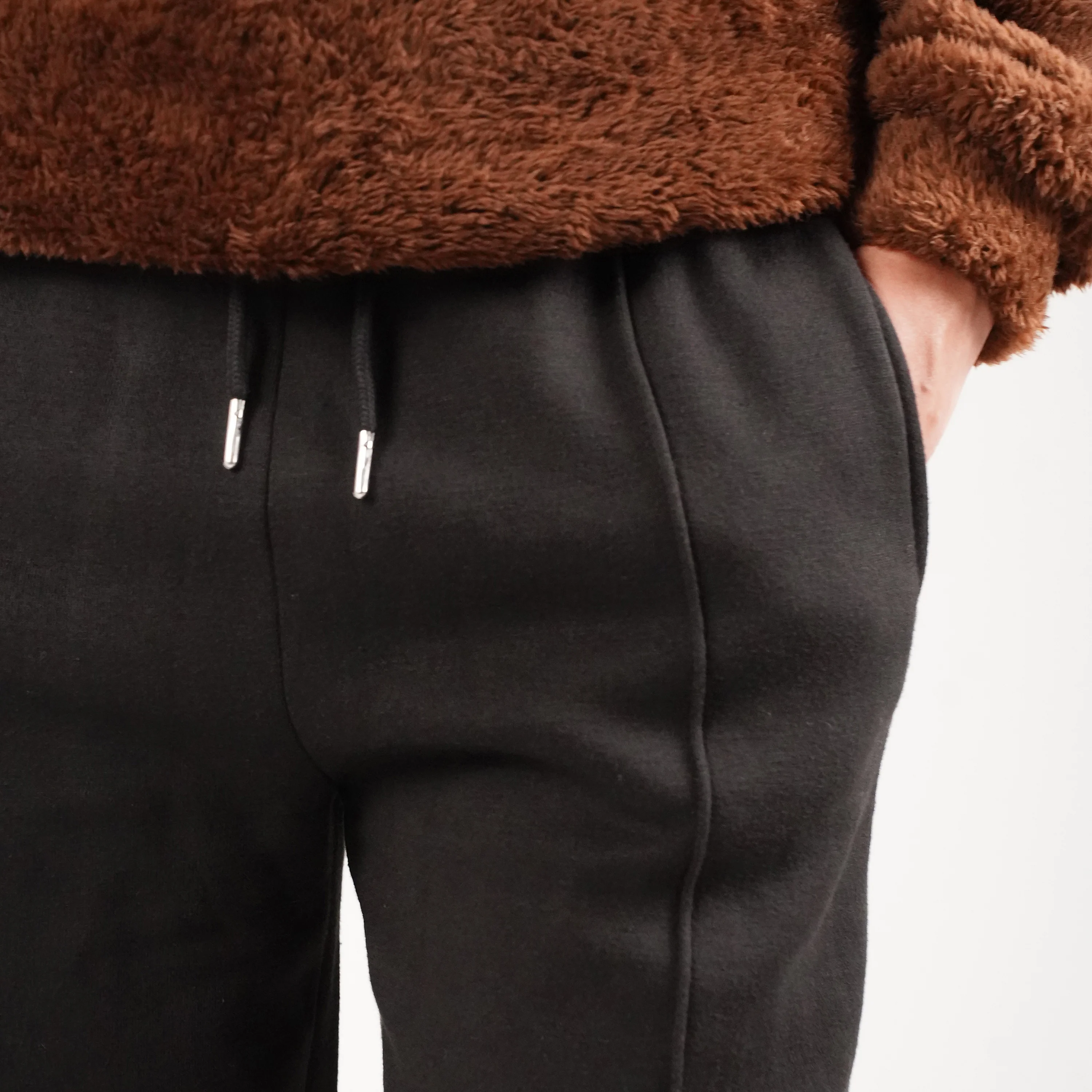 Black Pleated Trousers (Fleece) - Image 9