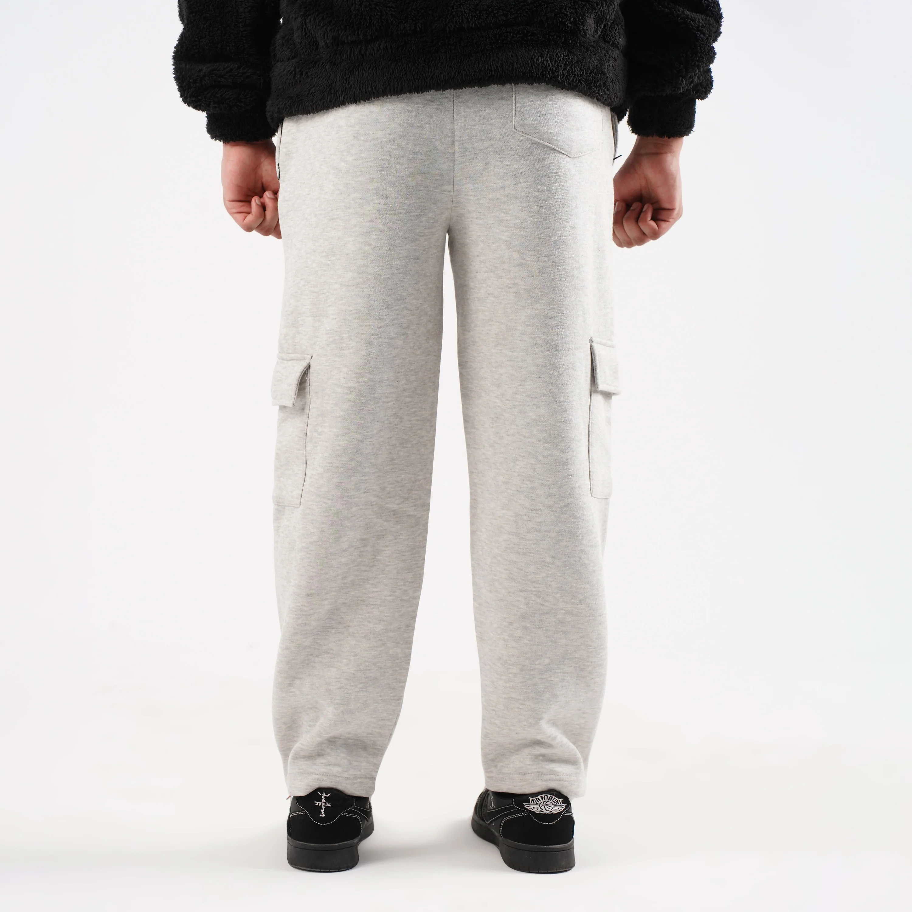 Grey Cargo Trousers (Fleece) - Image 2