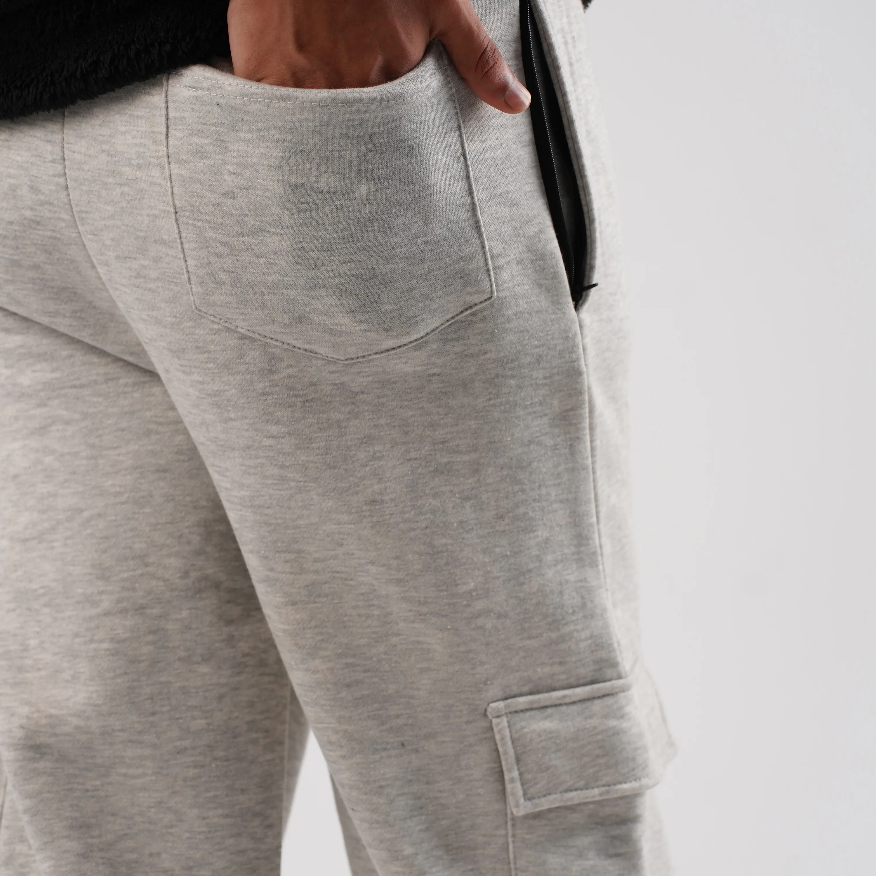 Grey Cargo Trousers (Fleece) - Image 4