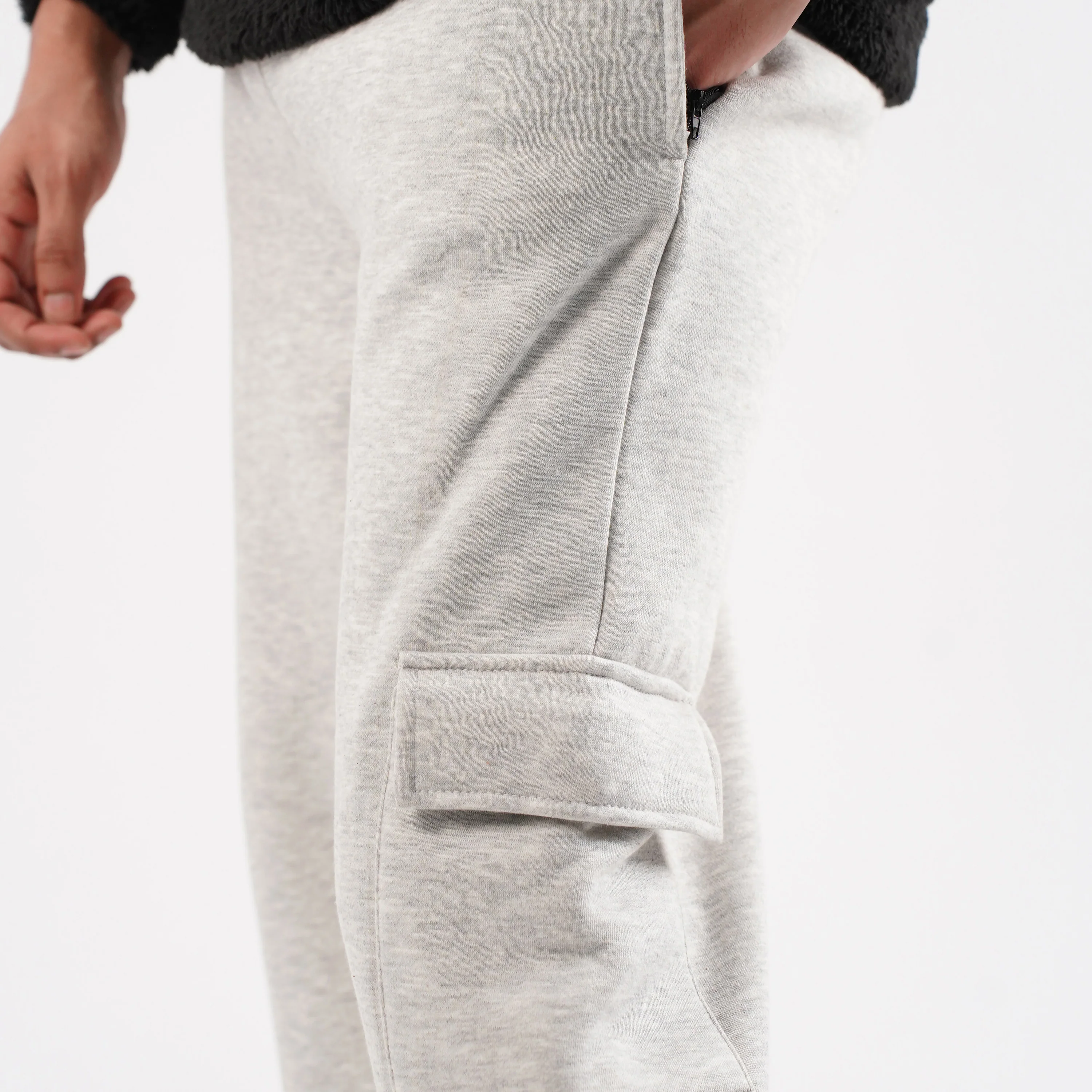 Grey Cargo Trousers (Fleece) - Image 5
