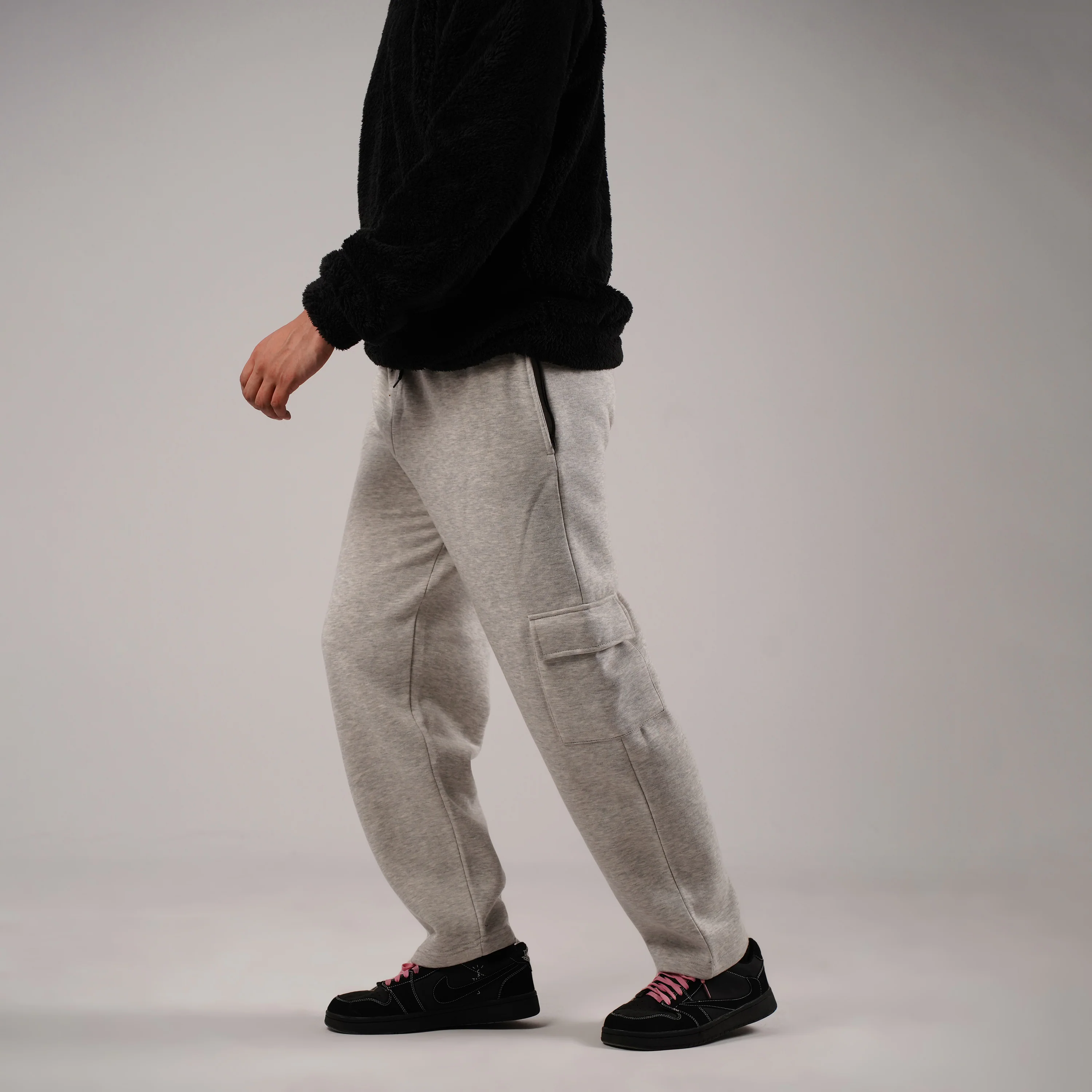 Grey Cargo Trousers (Fleece) - Image 9