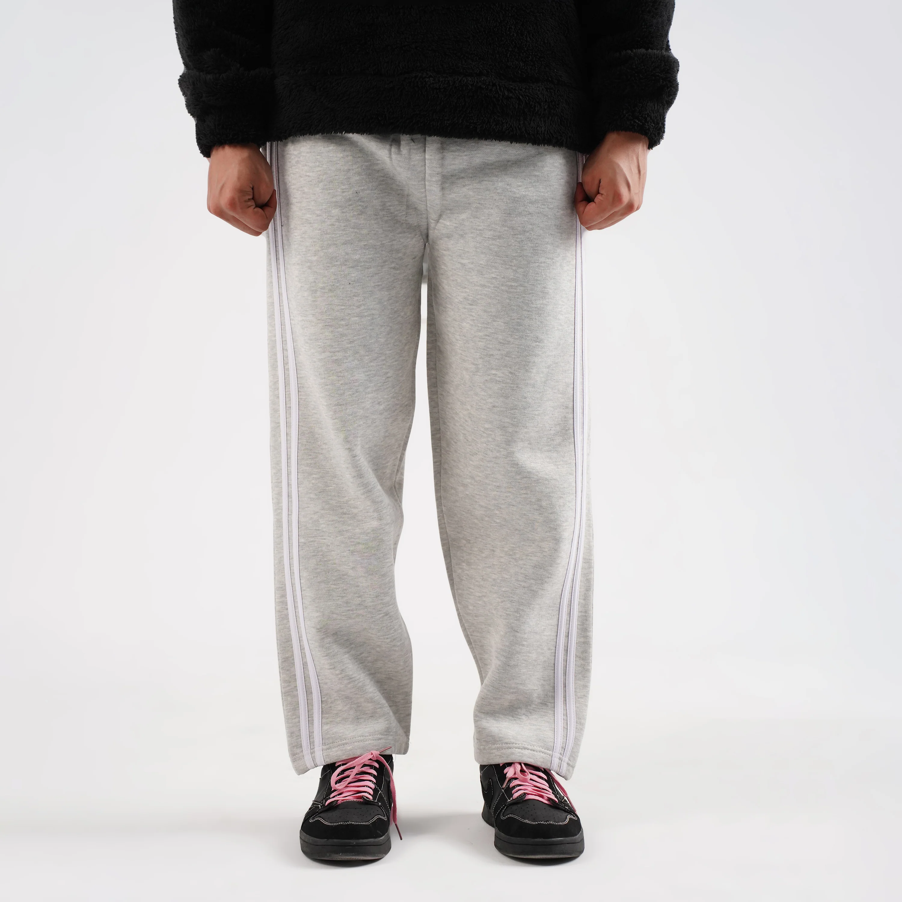 Grey Stripes Trousers (Fleece)