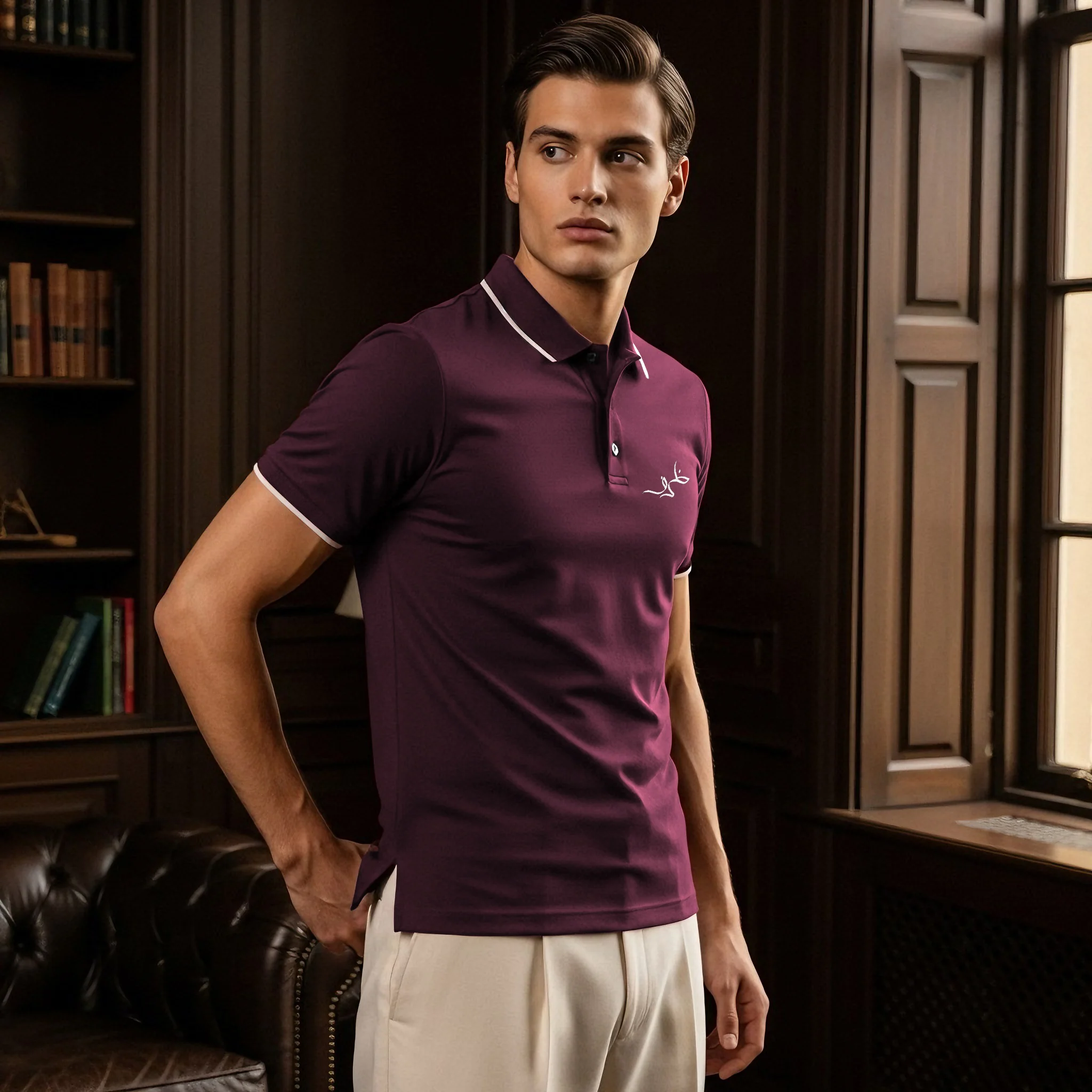 Muted Burgundy Summer Polo - Image 6