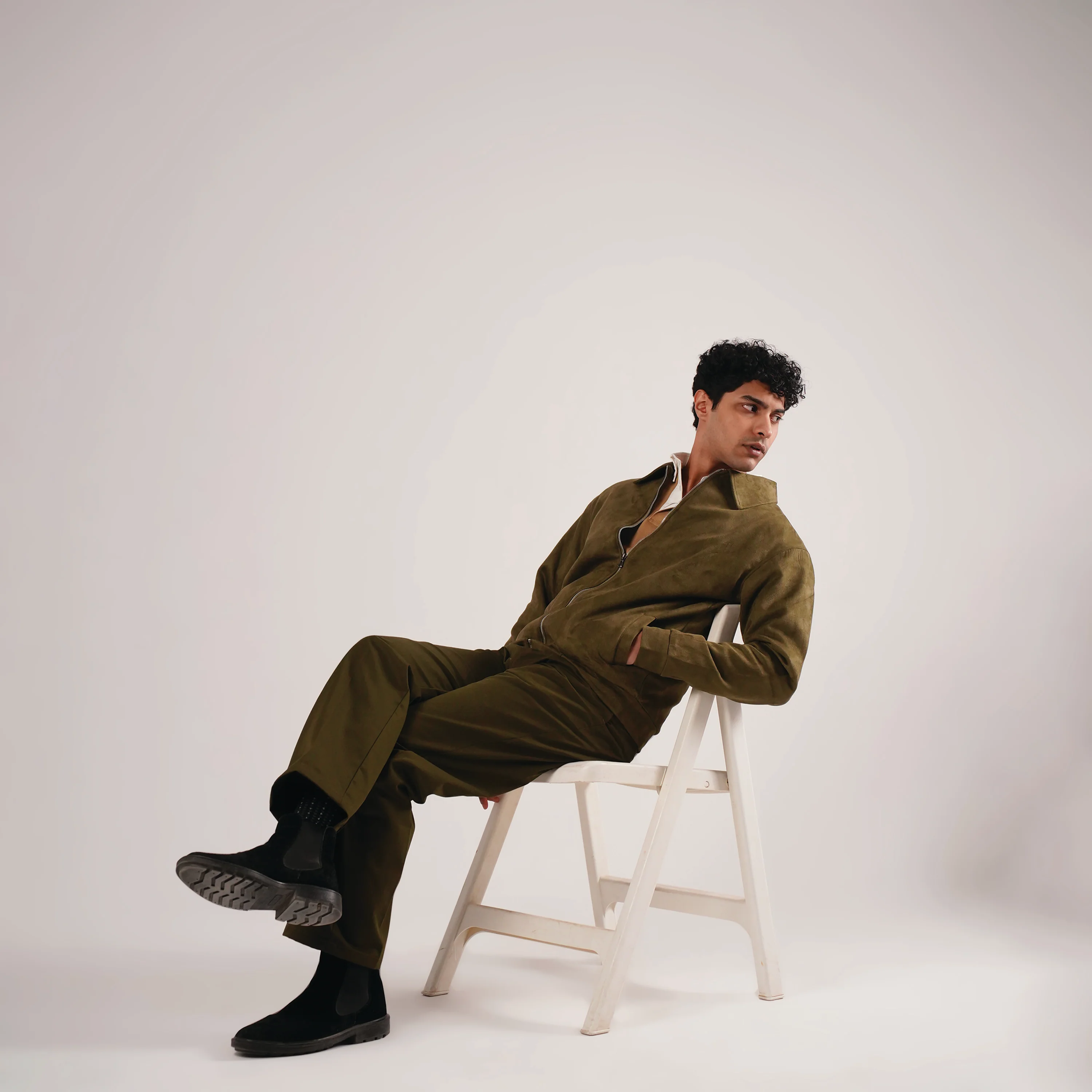Olive Suede Jacket - Image 3